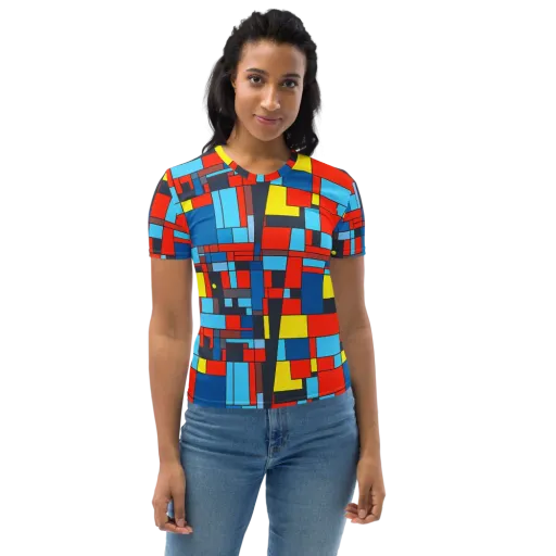 Electric Bauhaus on a Women's Crew Neck T-Shirt
