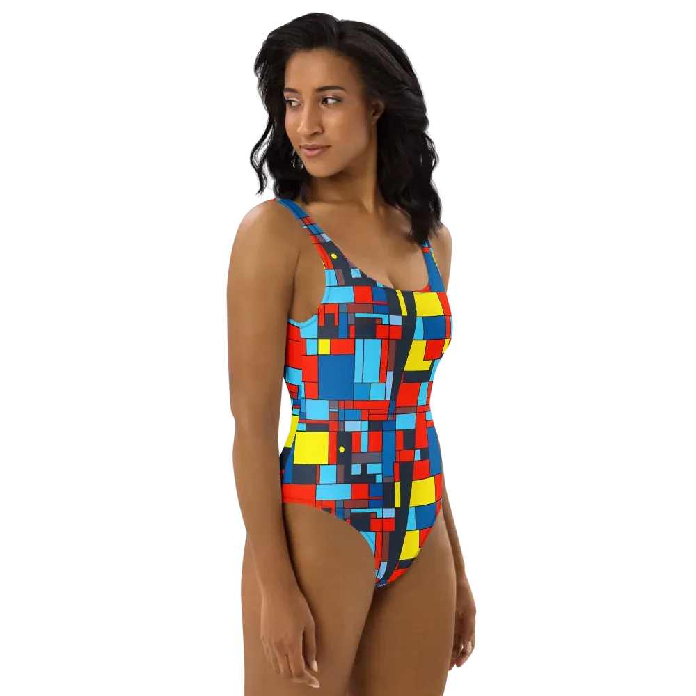 Electric Bauhaus on One-Piece Swimsuit — Right