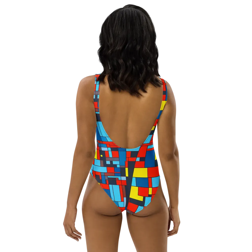 Electric Bauhaus on One-Piece Swimsuit — Back