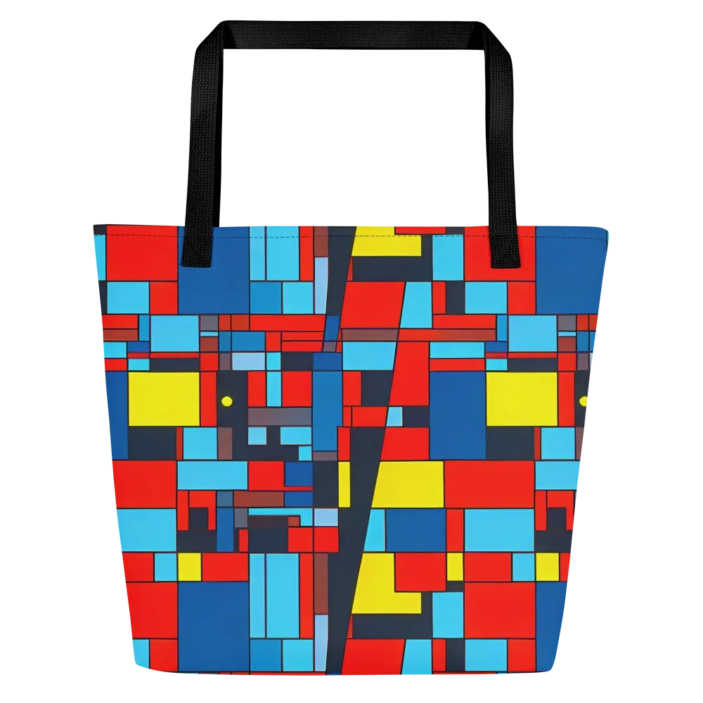 Electric Bauhaus on Large Tote Bag W/ Pocket — Front