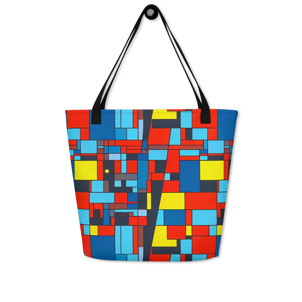 Electric Bauhaus on Large Tote Bag W/ Pocket — Front
