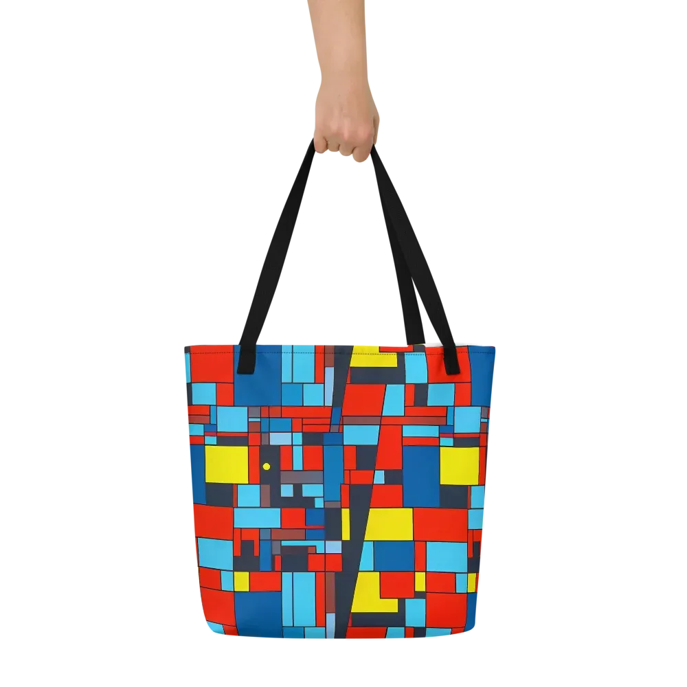 Electric Bauhaus on Large Tote Bag W/ Pocket — Front