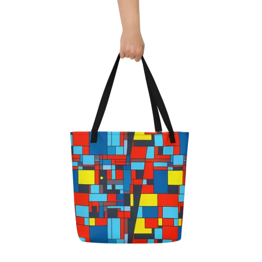 Electric Bauhaus on a Large Tote Bag W/ Pocket
