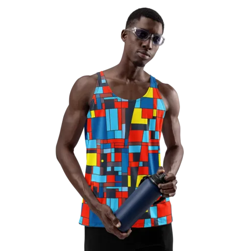 Electric Bauhaus on a Men's Tank Top