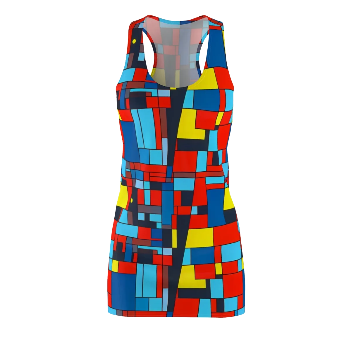 Electric Bauhaus on Racerback Dress — Front