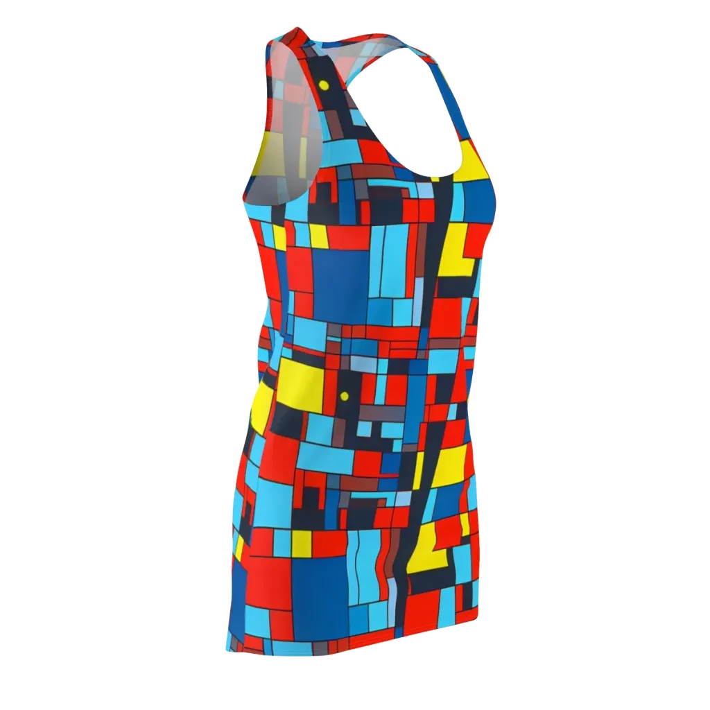 Electric Bauhaus on Racerback Dress — Front Side