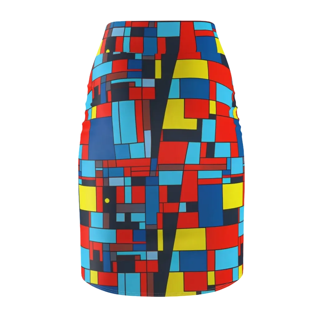 Electric Bauhaus on Pencil Skirt — Back