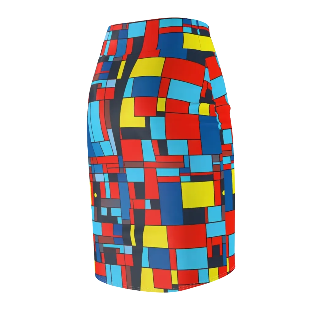 Electric Bauhaus on Pencil Skirt — Back Side
