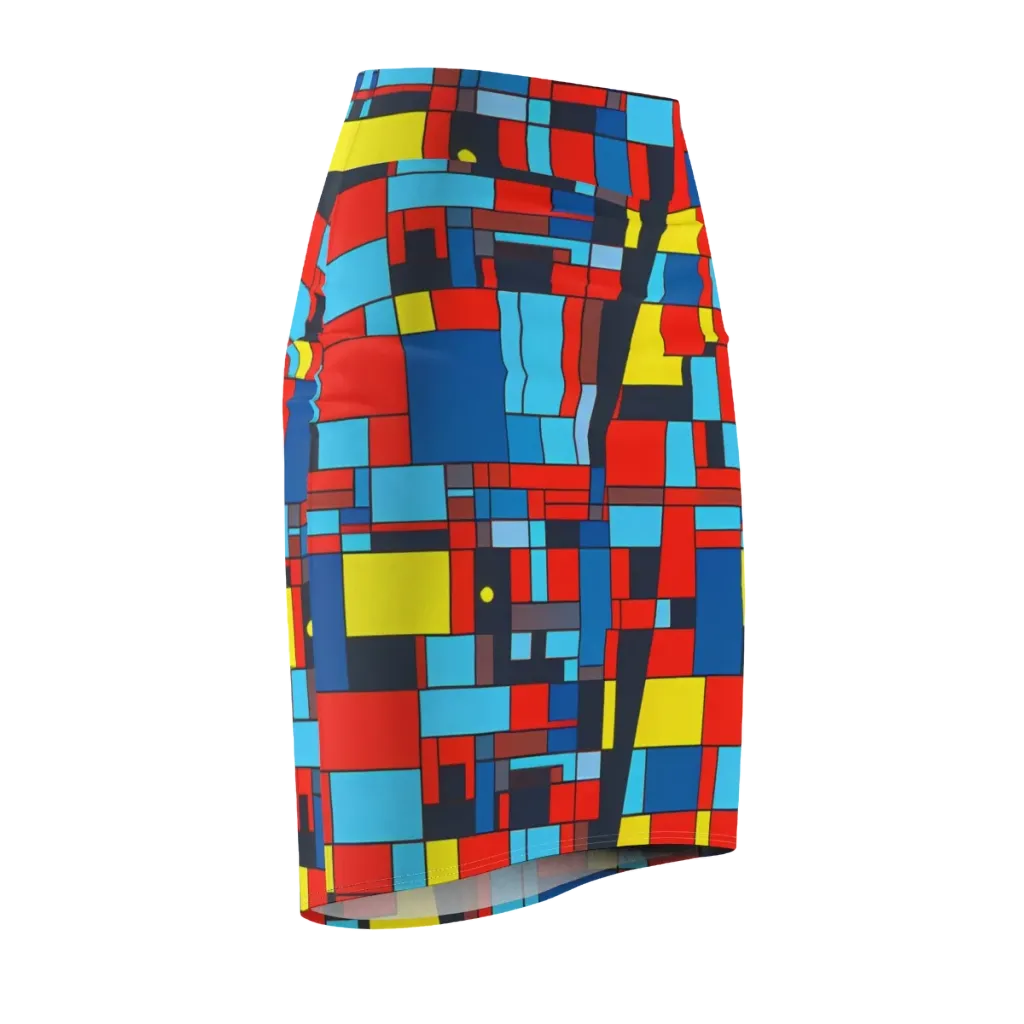 Electric Bauhaus on Pencil Skirt — Front Side