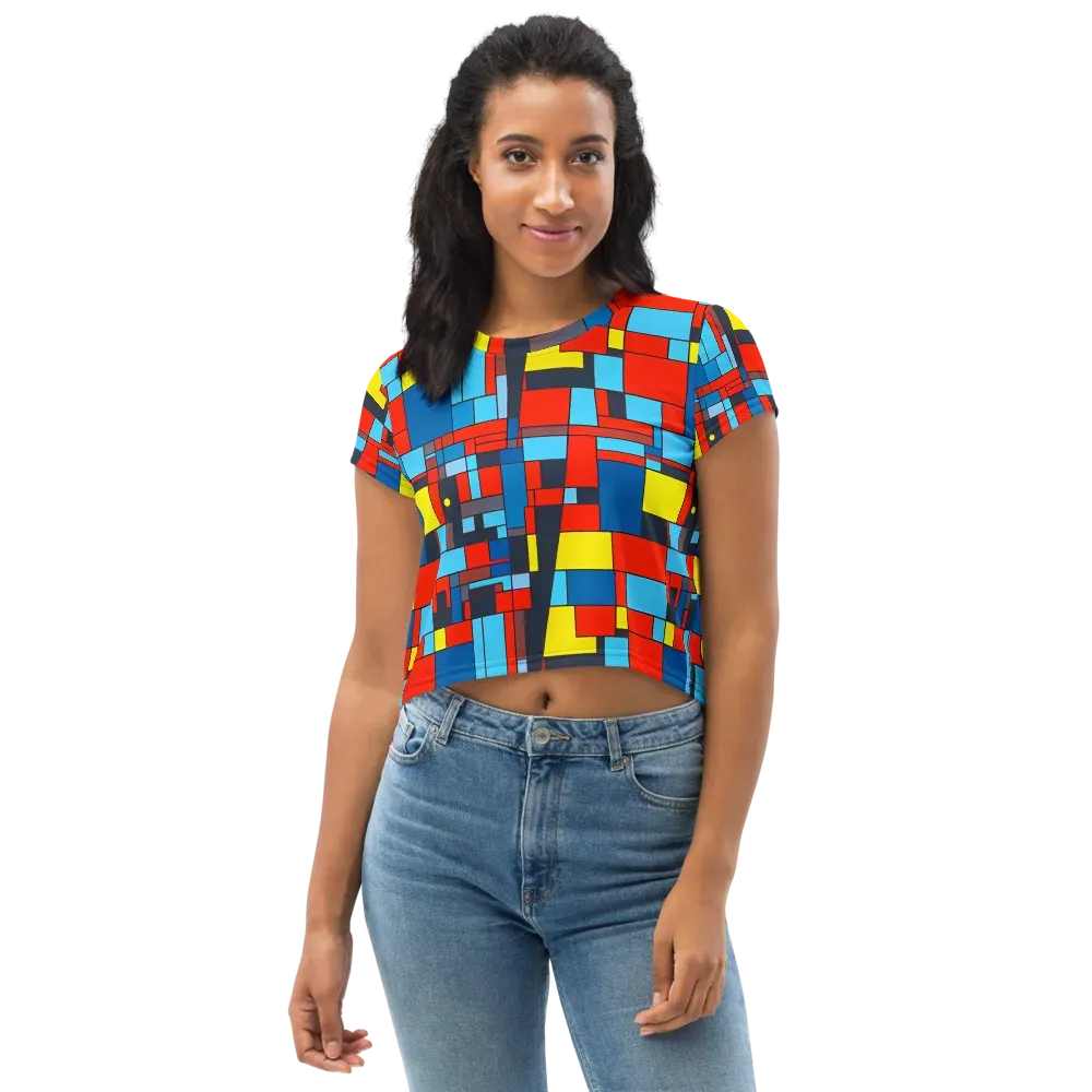 Electric Bauhaus on Crop Tee — Front