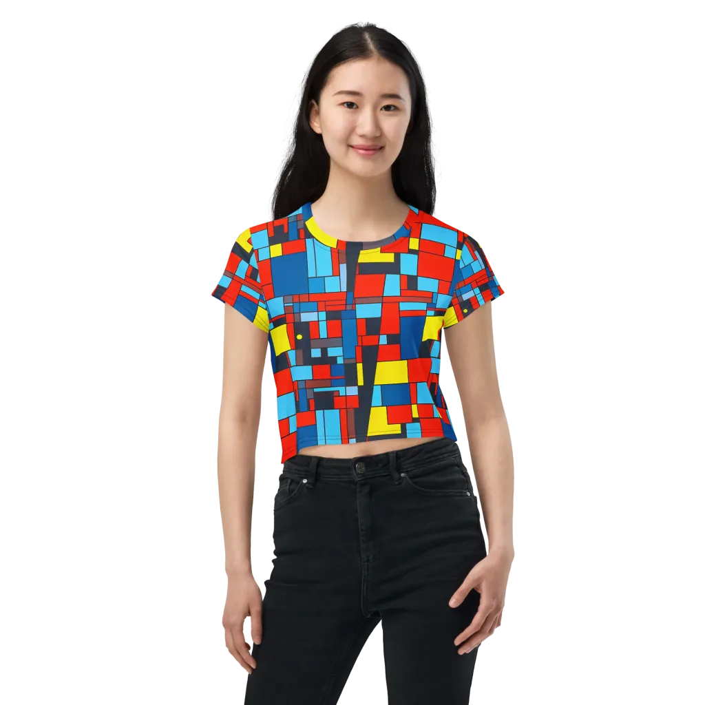 Electric Bauhaus on Crop Tee — Front