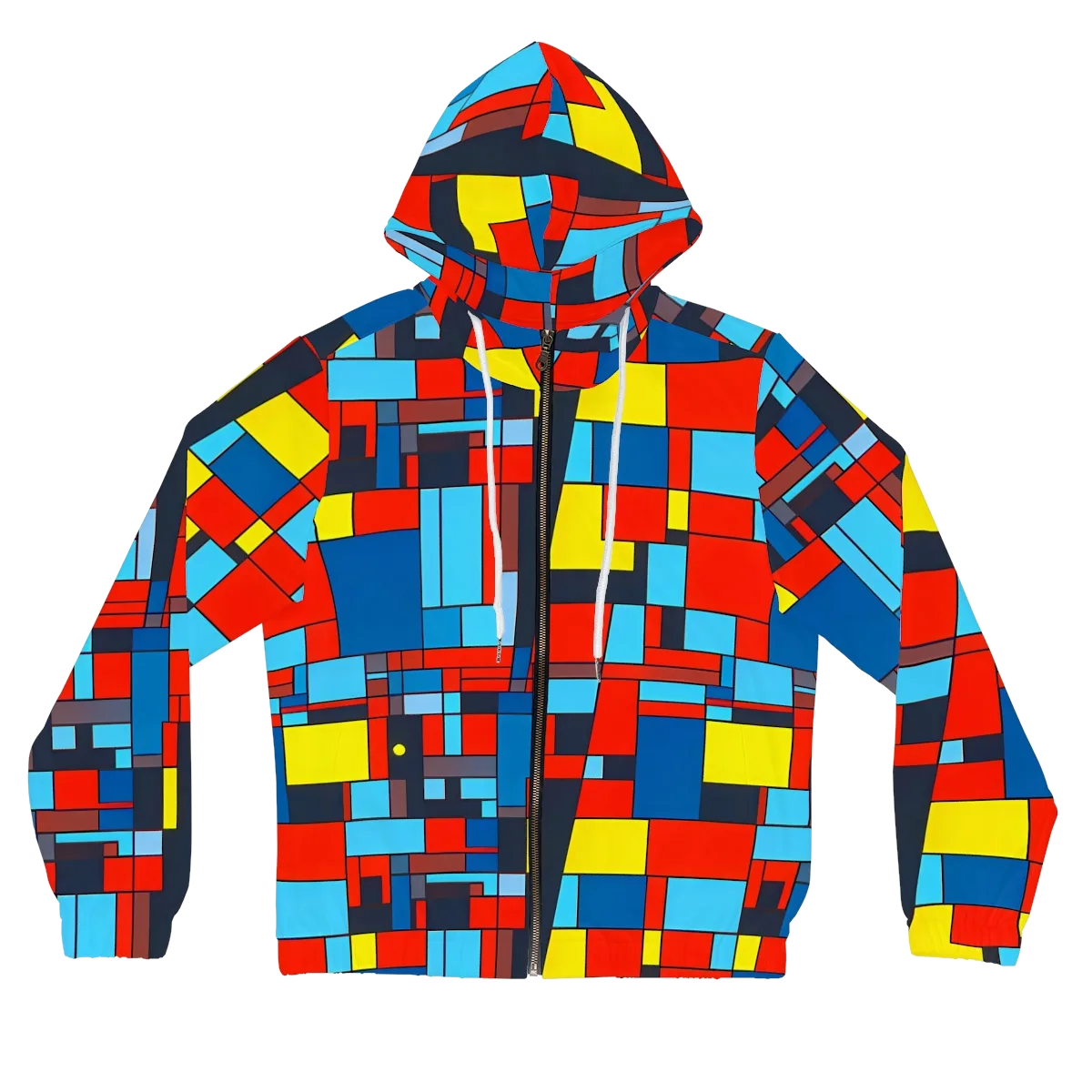 Electric Bauhaus on Women's Full-Zip Hoodie — Front