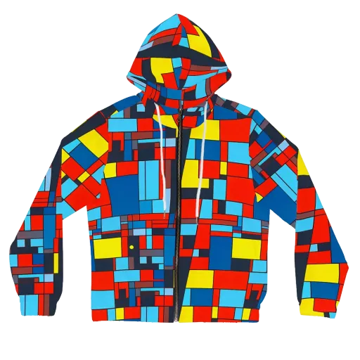 Electric Bauhaus on a Women's Full-Zip Hoodie
