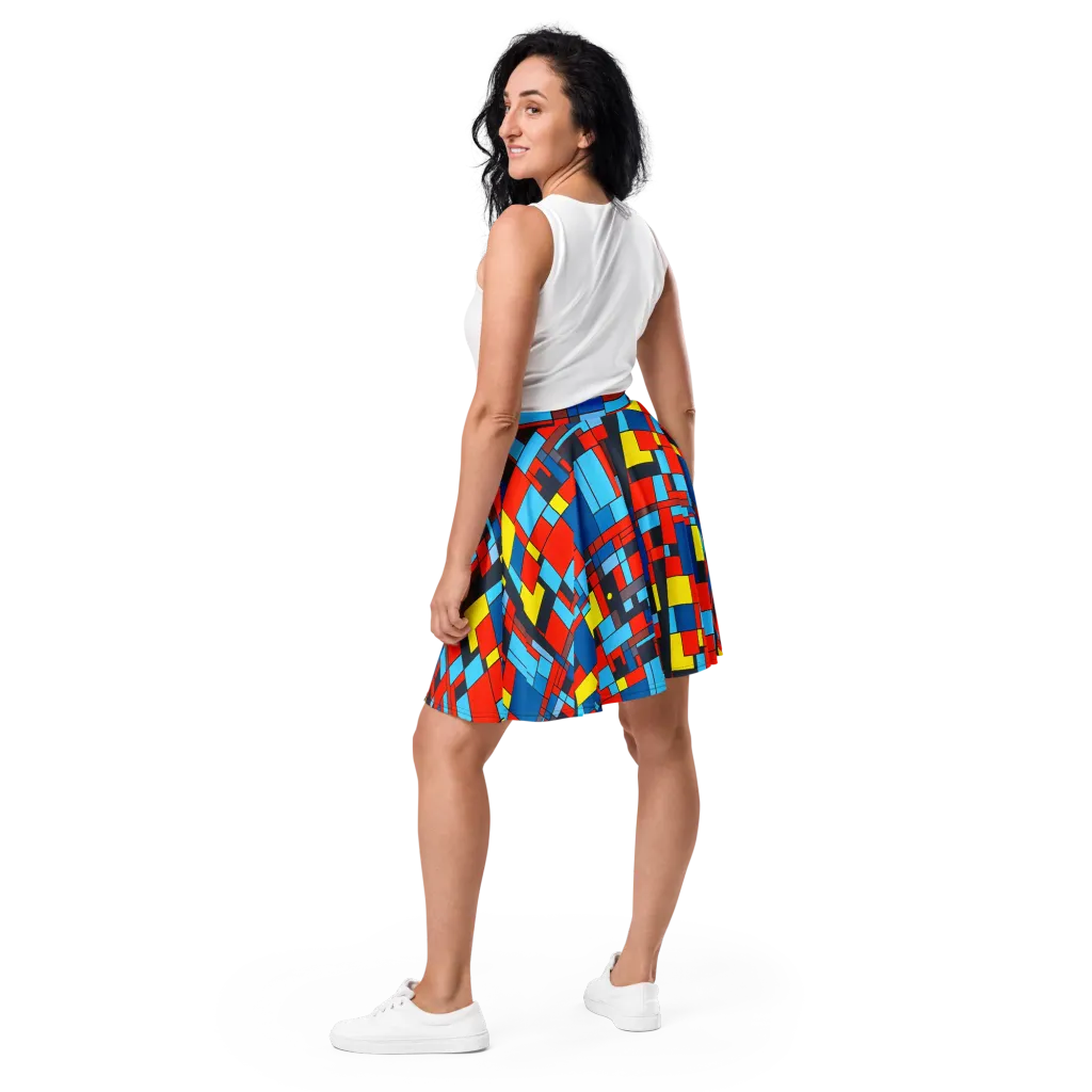 Electric Bauhaus on Skater Skirt — Back