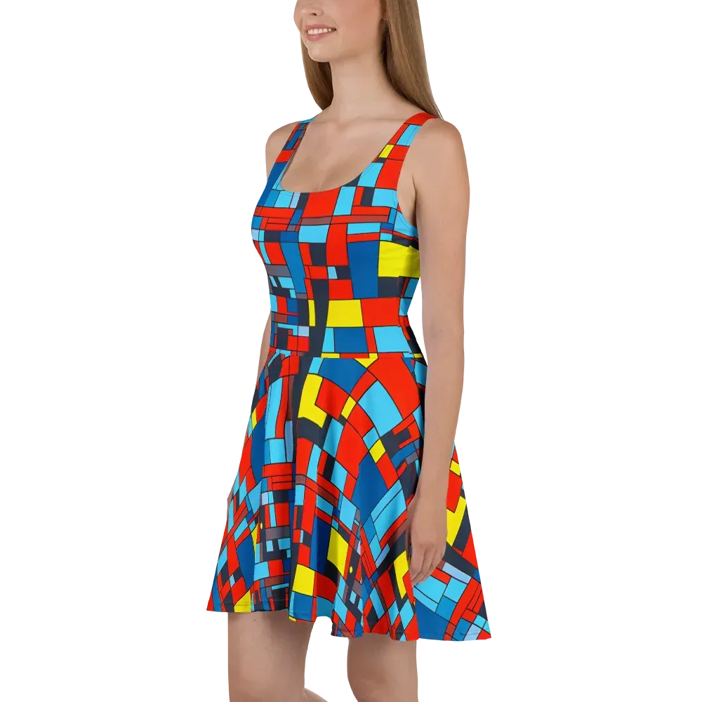 Electric Bauhaus on Skater Dress — Left