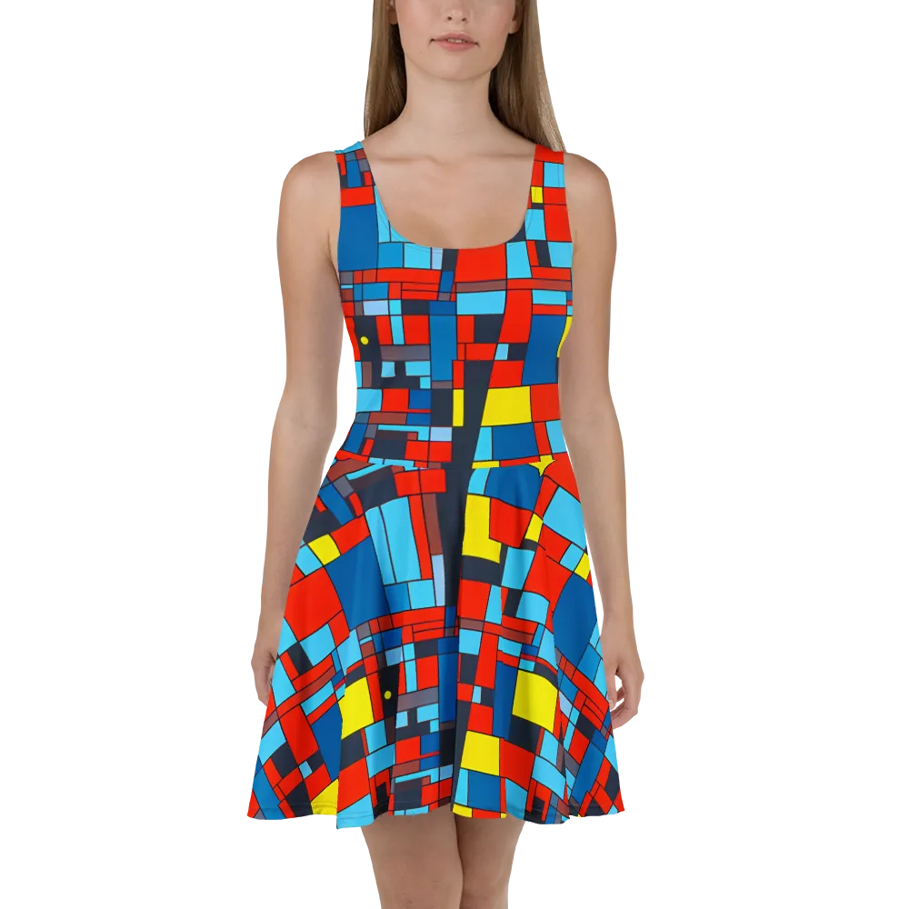 Electric Bauhaus on Skater Dress — Front