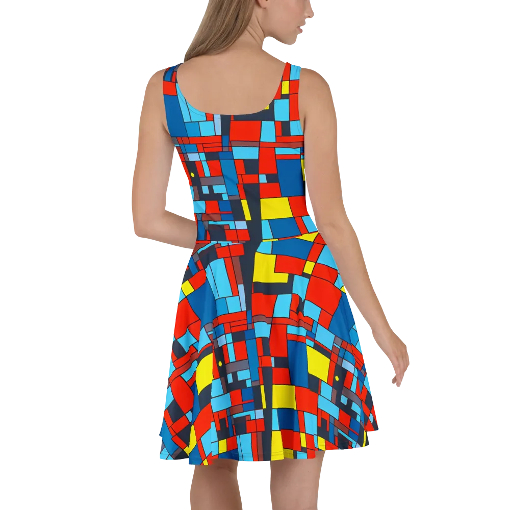 Electric Bauhaus on Skater Dress — Back
