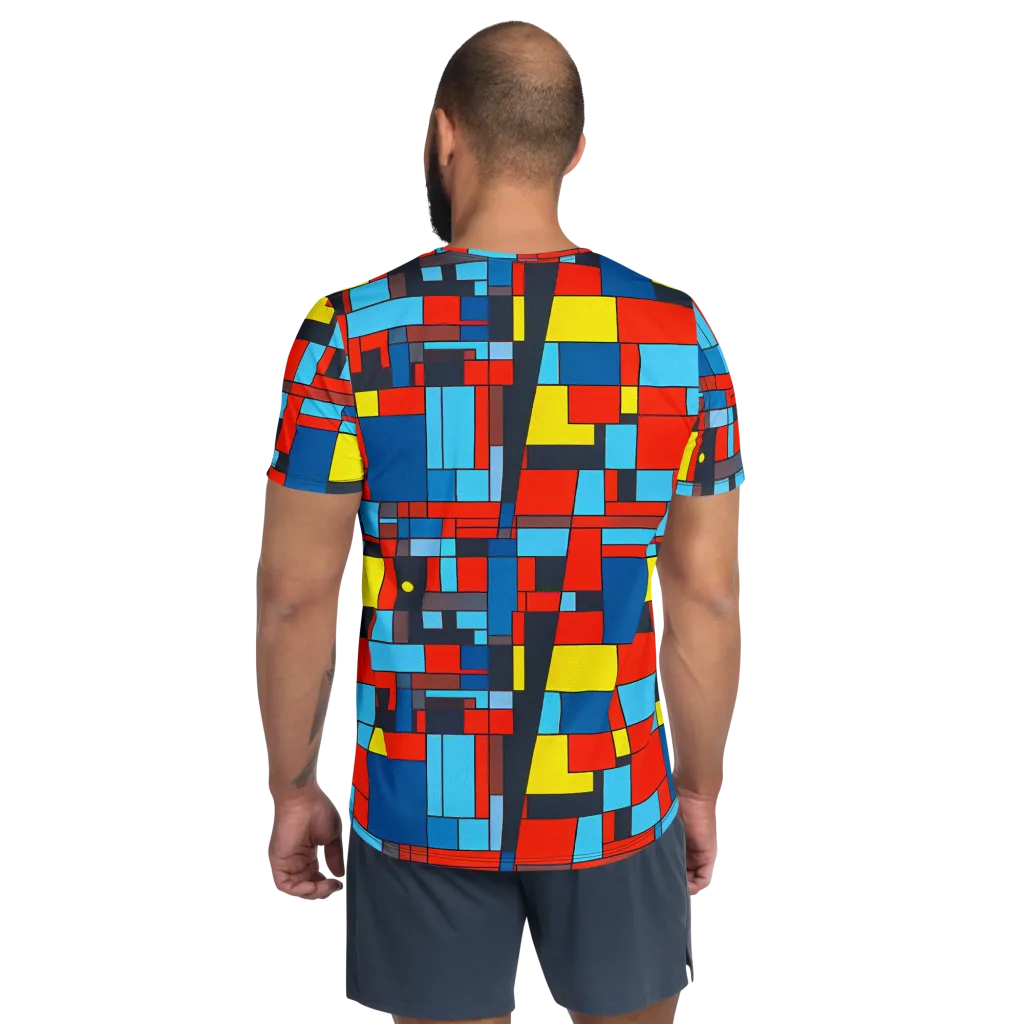 Electric Bauhaus on Men's Athletic T-Shirt — Back