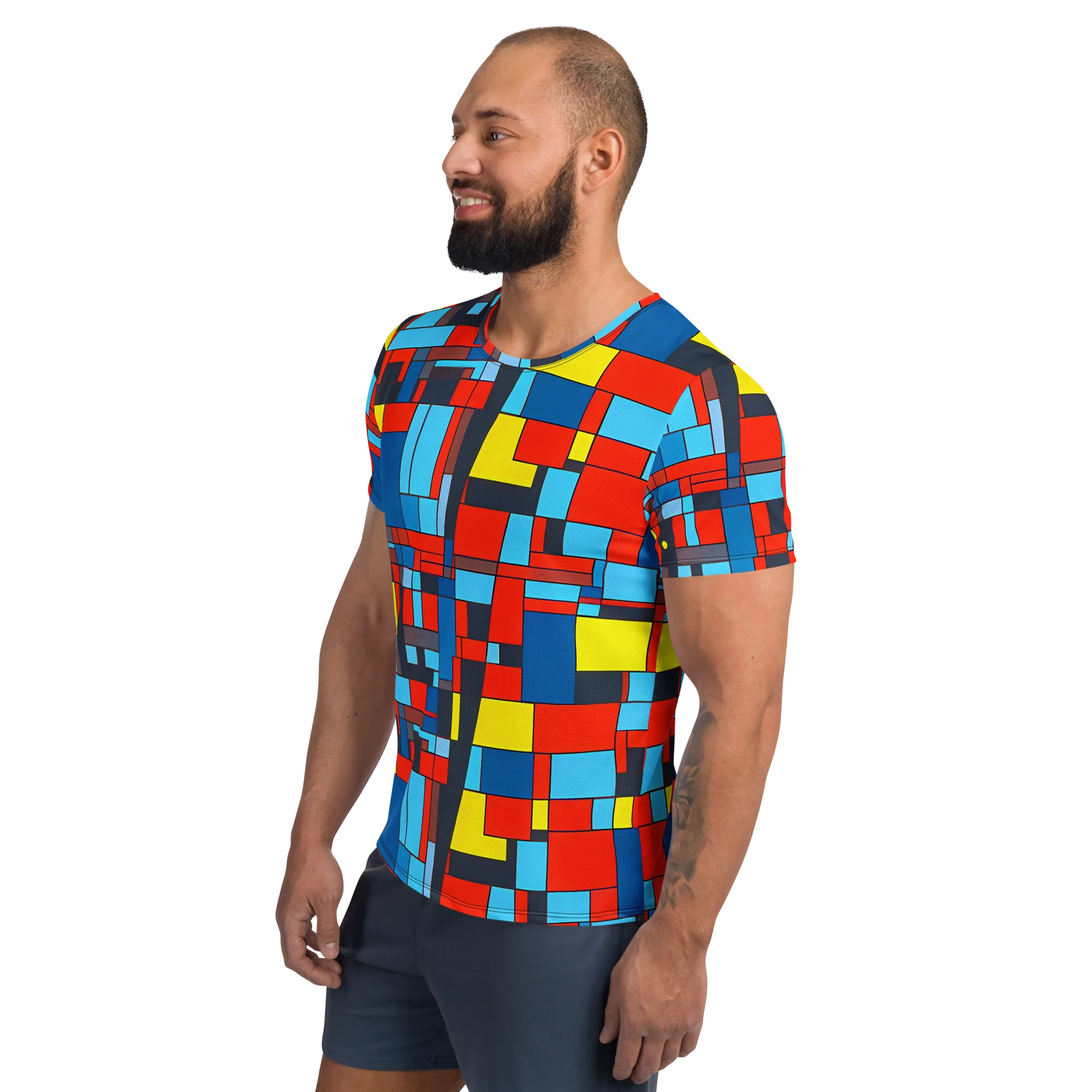 Electric Bauhaus on Men's Athletic T-Shirt — Left