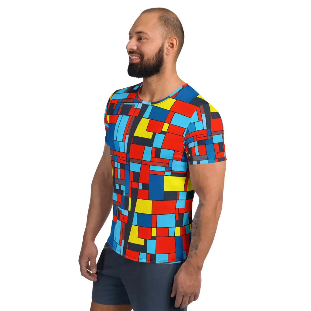 Electric Bauhaus on Men's Athletic T-Shirt — Left