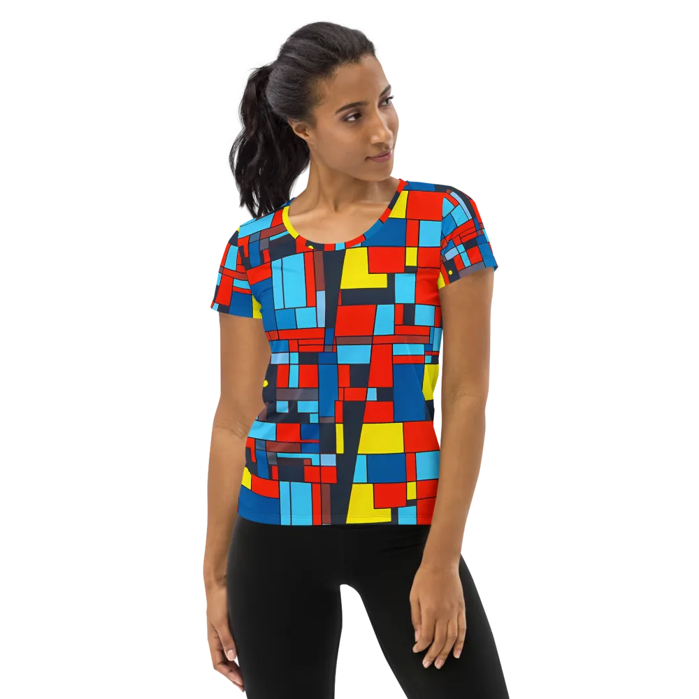 Electric Bauhaus on Women's Athletic T-Shirt — Front
