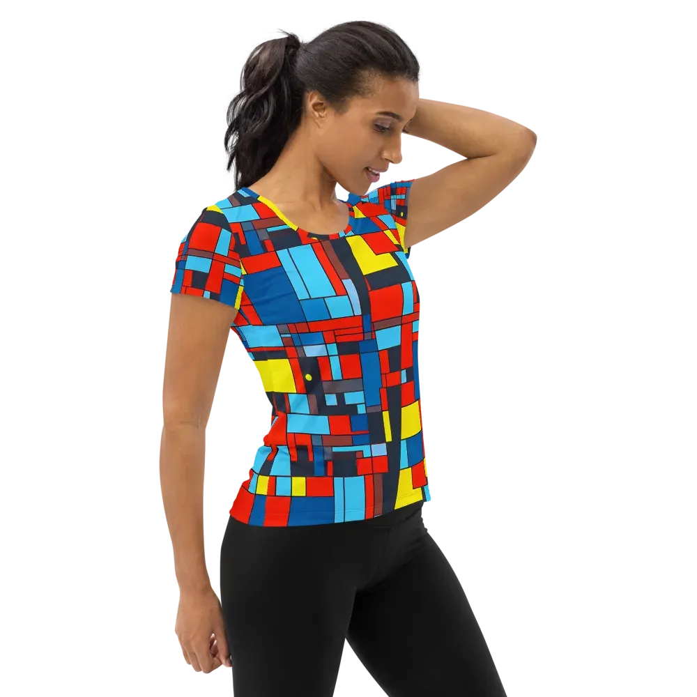 Electric Bauhaus on Women's Athletic T-Shirt — Right
