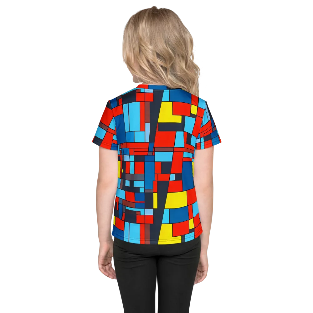 Electric Bauhaus on Kids Crew Neck T-Shirt — Back