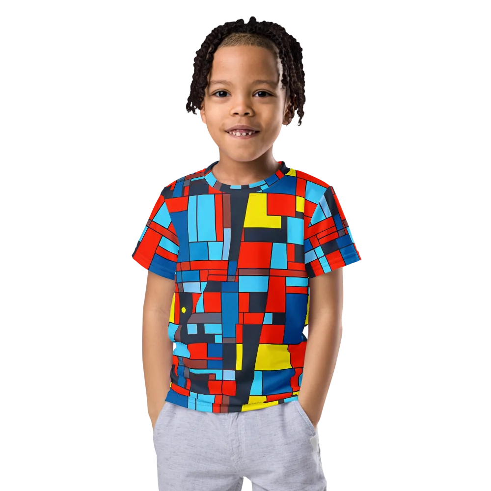 Electric Bauhaus on Kids Crew Neck T-Shirt — Front