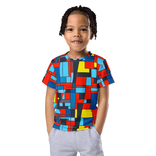 Electric Bauhaus on a Kids Crew Neck T-Shirt