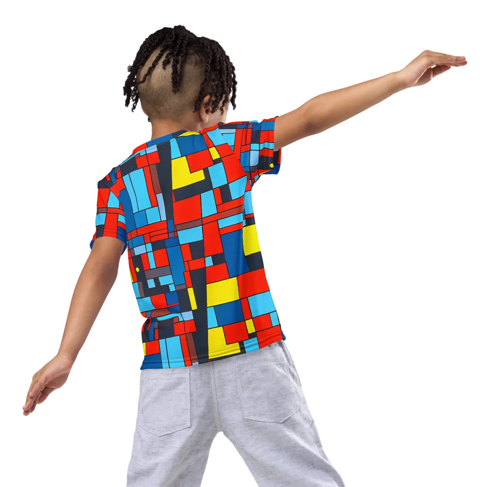 Electric Bauhaus on Kids Crew Neck T-Shirt — Back