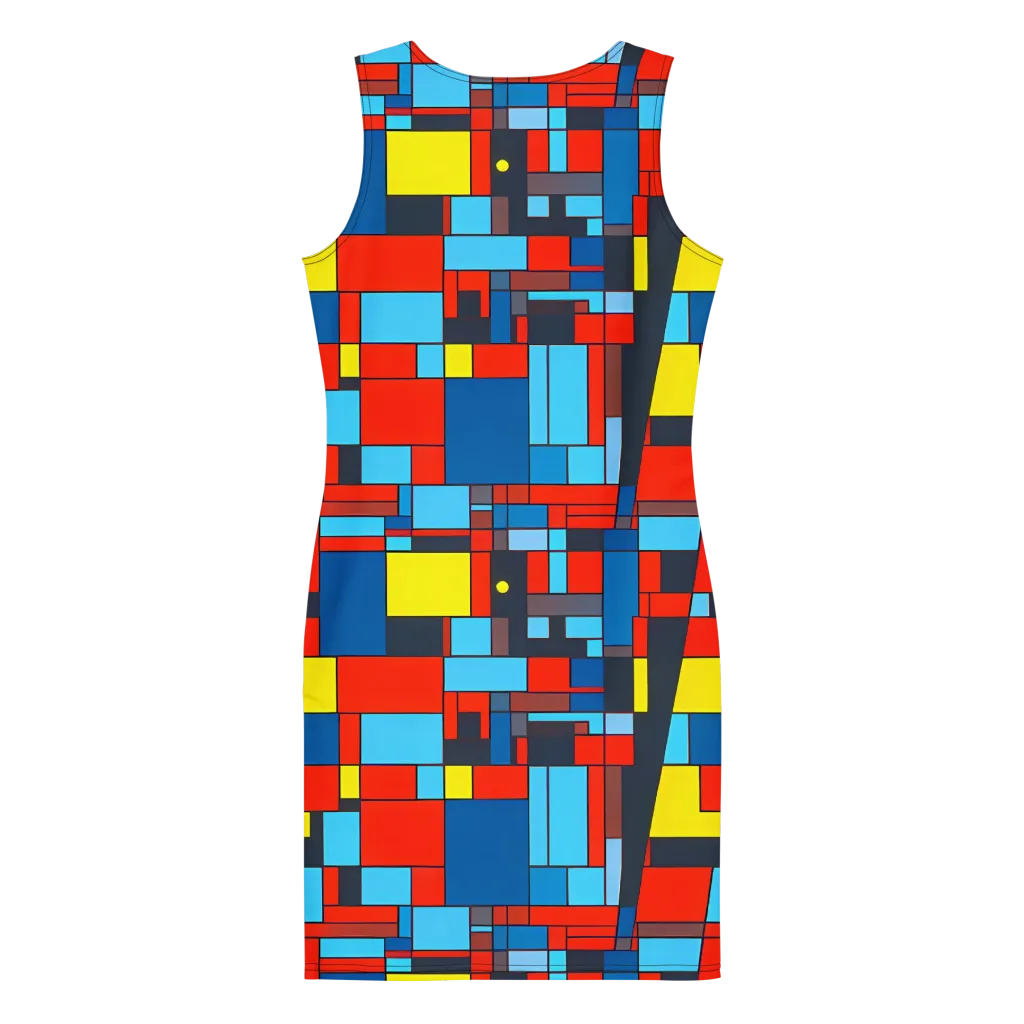 Electric Bauhaus on Bodycon Dress — Back