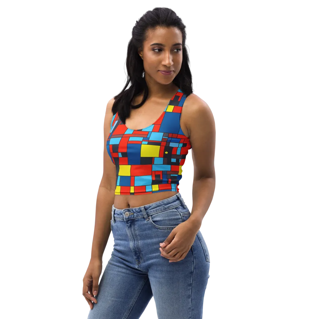 Electric Bauhaus on Crop Top — Left Front