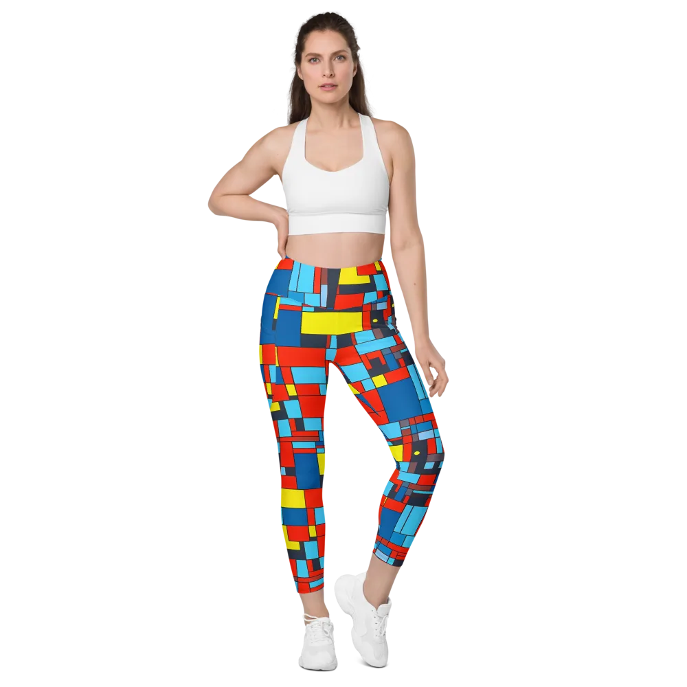 Electric Bauhaus on Leggings with Pockets — Front
