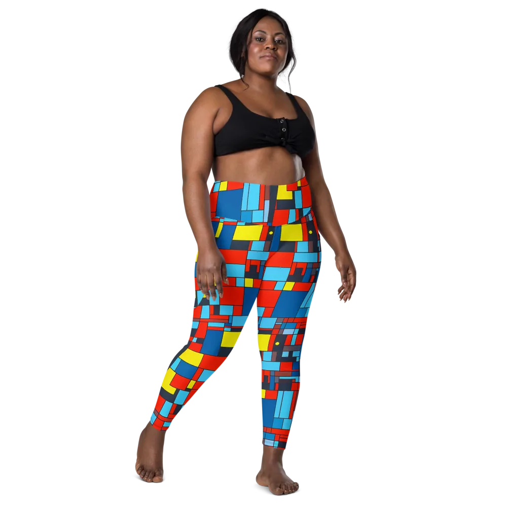 Electric Bauhaus on Leggings with Pockets — Front