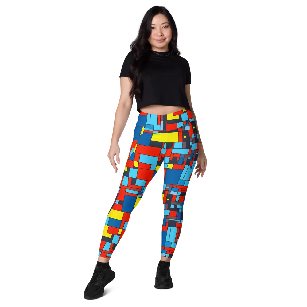 Electric Bauhaus on Leggings with Pockets — Front