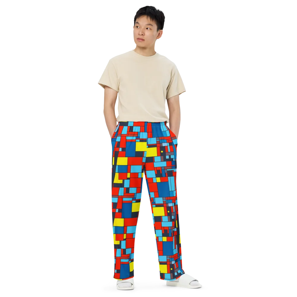 Electric Bauhaus on Wide-Leg Pants — Front