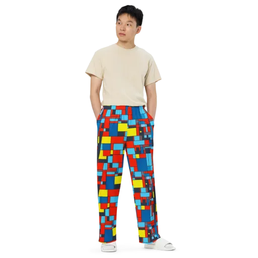 Electric Bauhaus on a Wide-Leg Pants