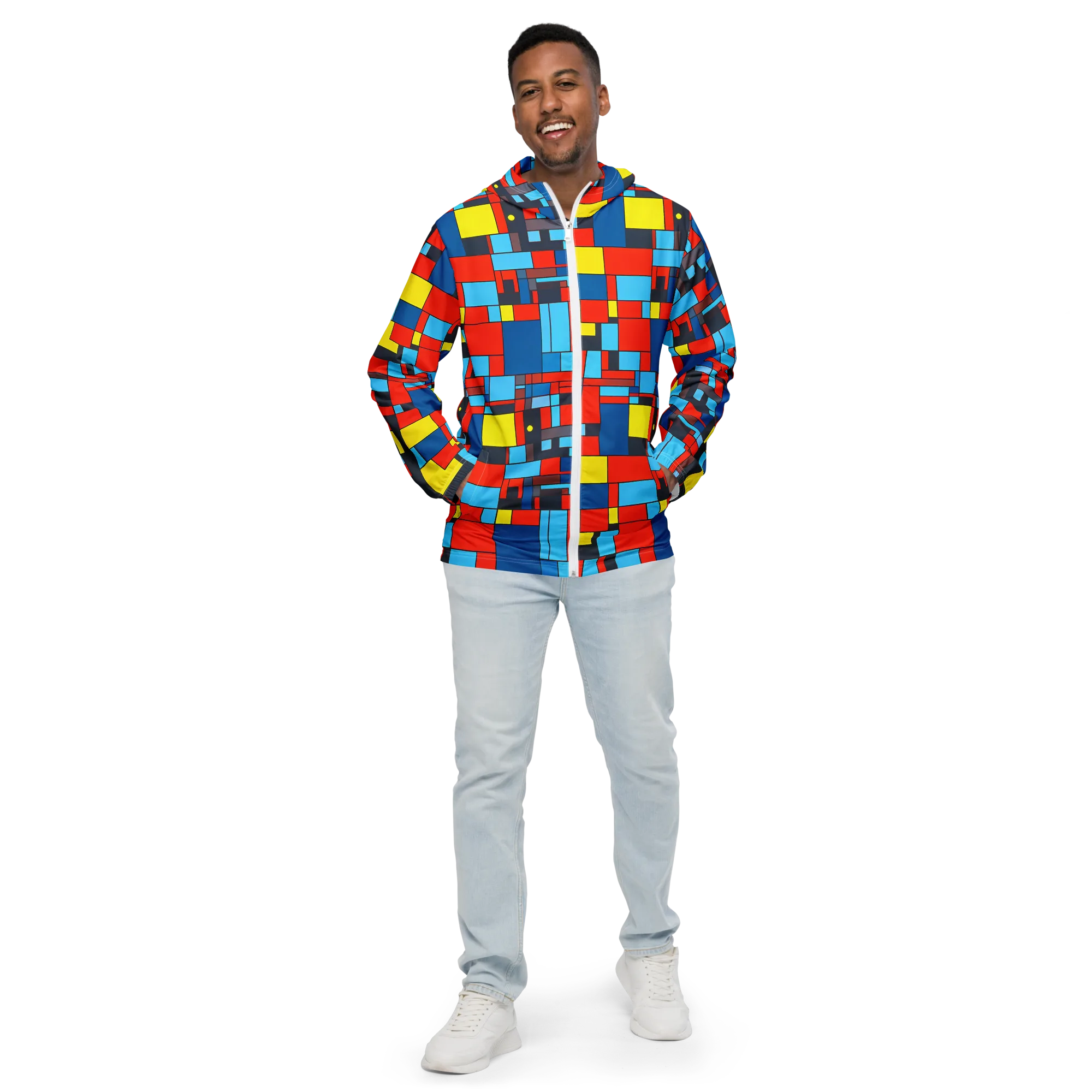 Electric Bauhaus on Men's Windbreaker — Front