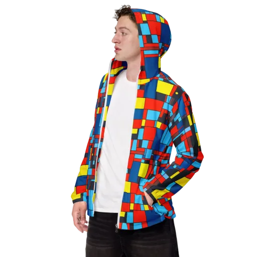Electric Bauhaus on a Men's Windbreaker