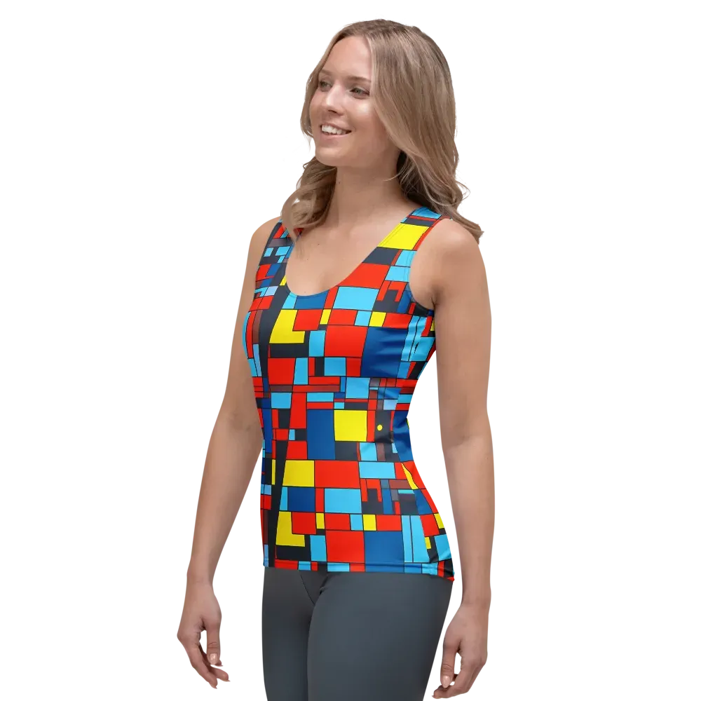 Electric Bauhaus on Women's Tank Top — Left Front