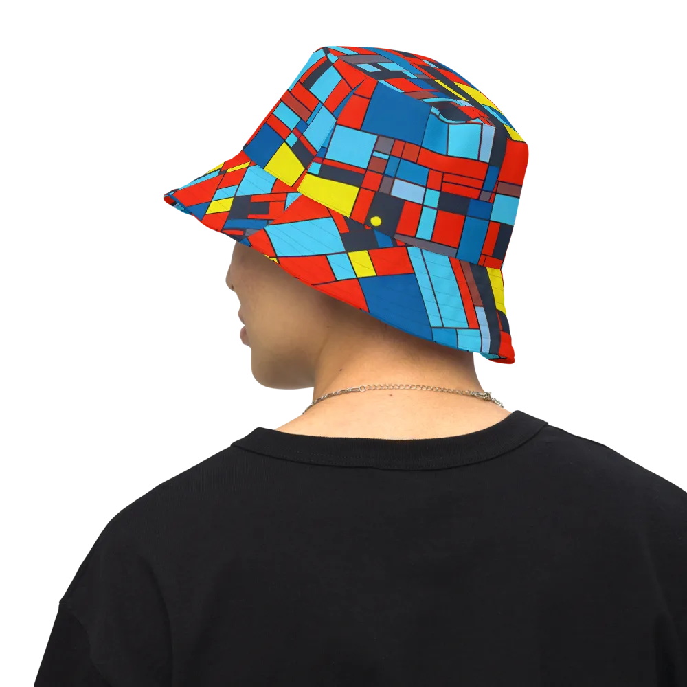 Electric Bauhaus on Reversible Bucket Hat — Back Inside