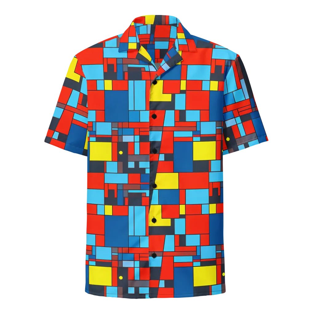 Electric Bauhaus on Button Shirt — Front