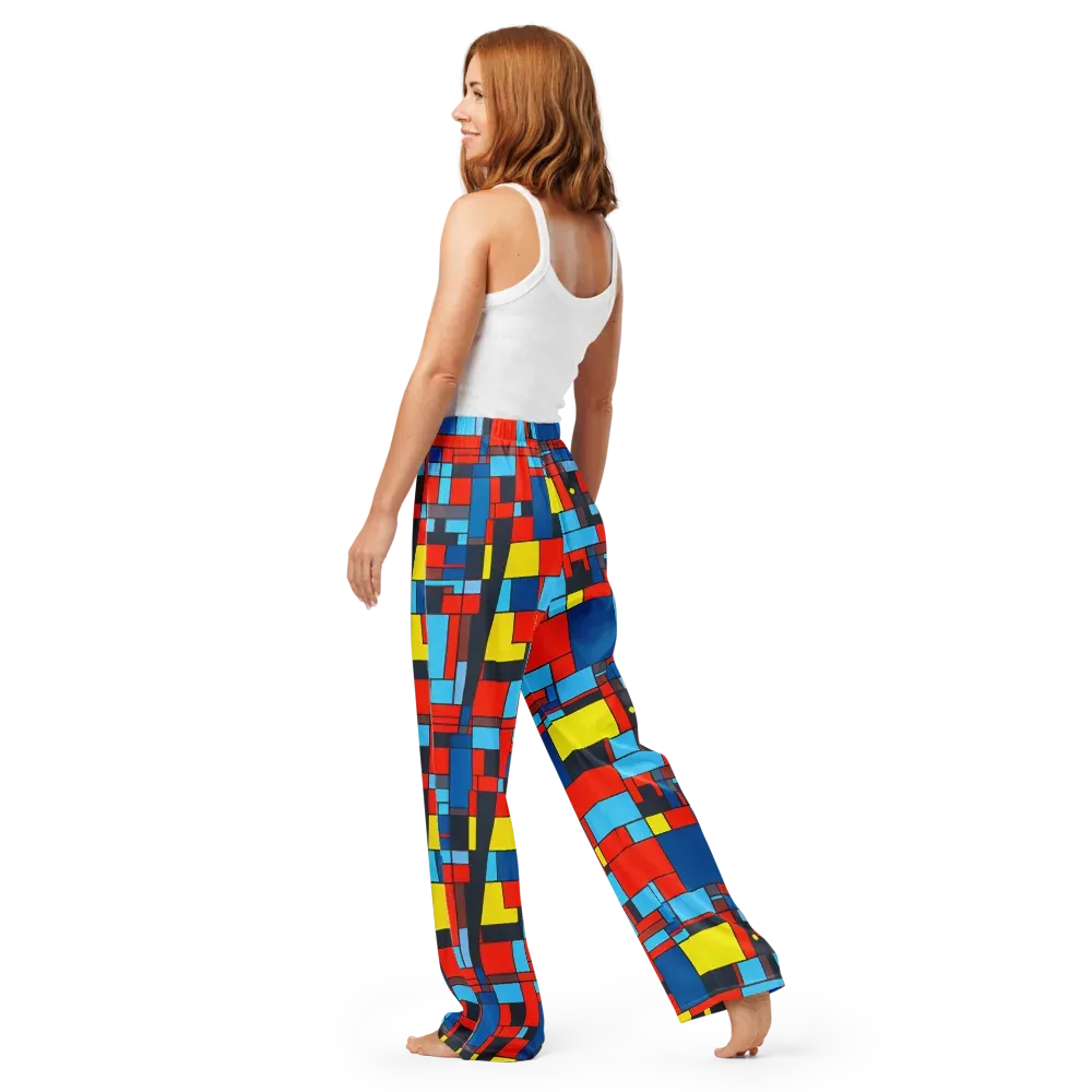 Electric Bauhaus on Women's Pajama Pants — Back