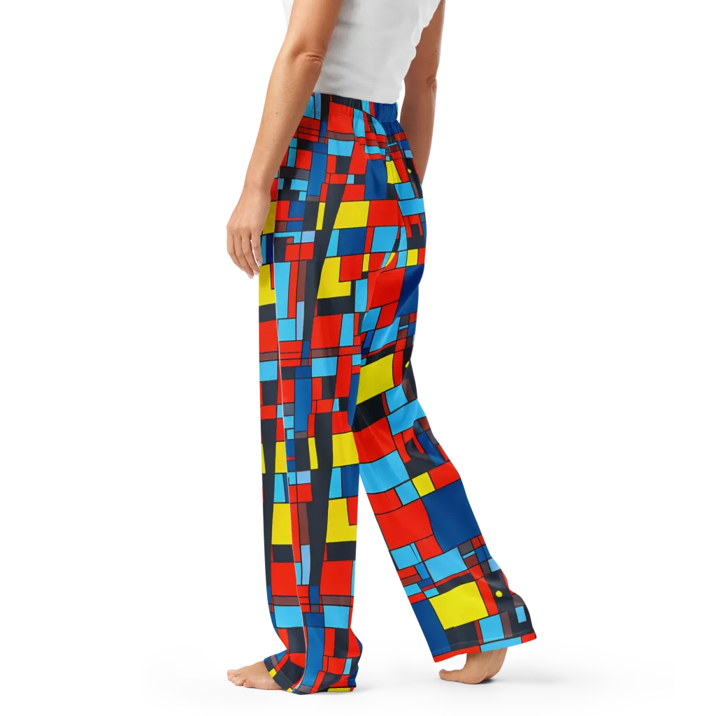 Electric Bauhaus on Women's Pajama Pants — Left