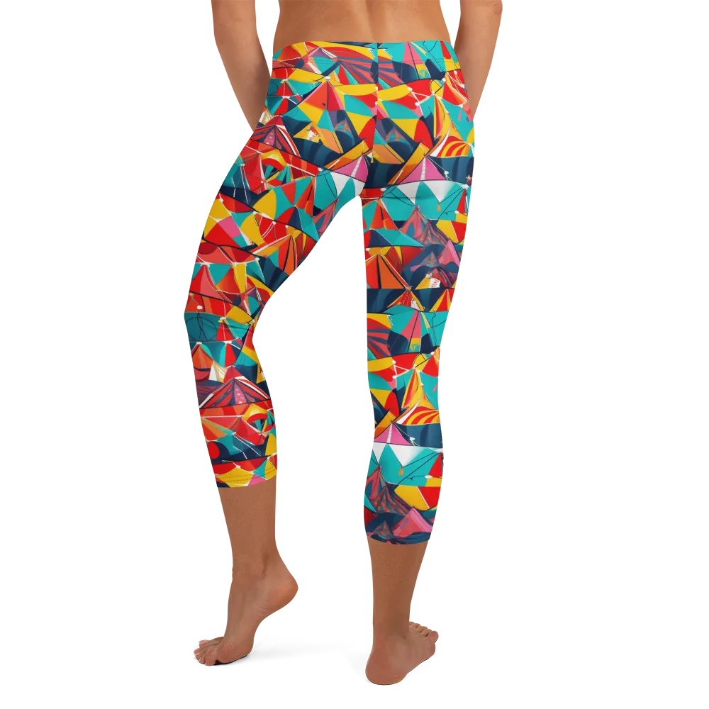 Carnival Canopies on Capri Leggings — Back