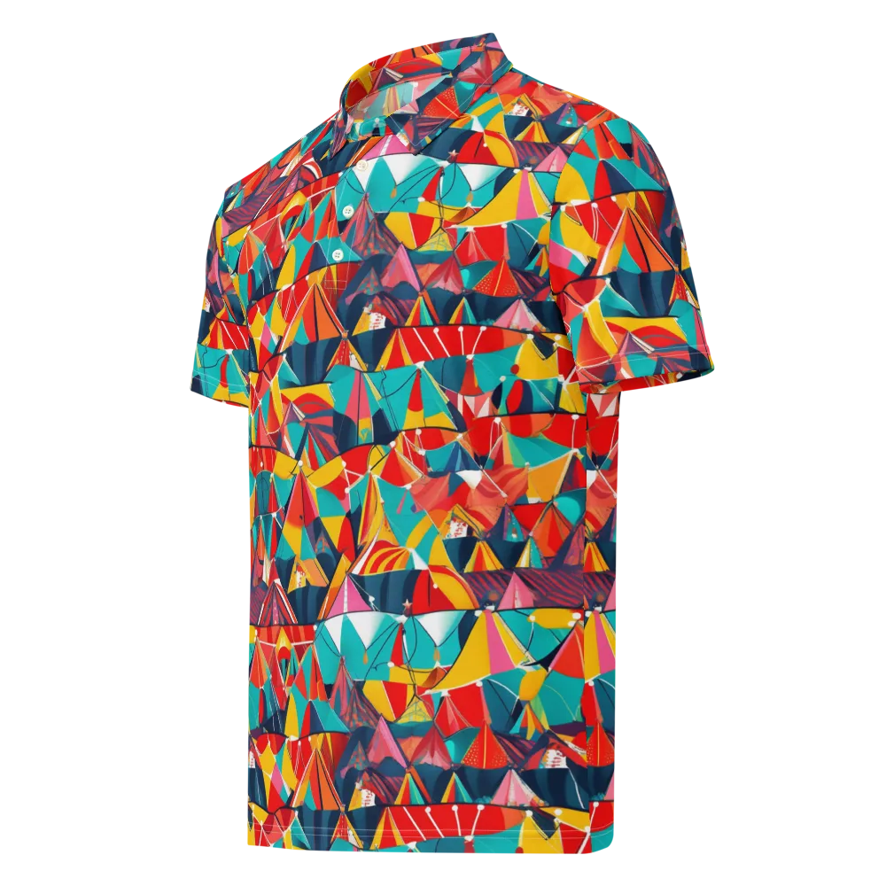 Carnival Canopies on Men's Slim Fit Polo Shirt — Left Front