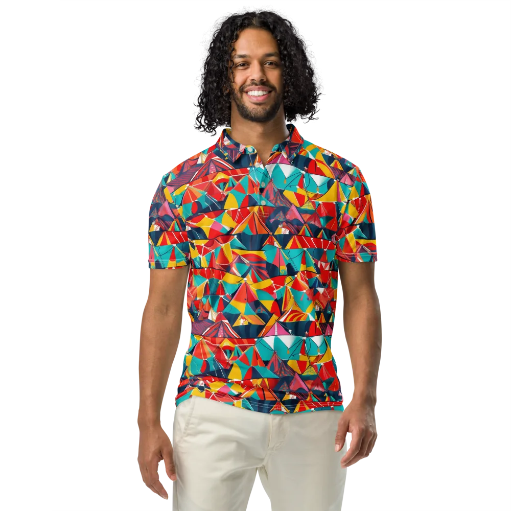 Carnival Canopies on Men's Slim Fit Polo Shirt — Front