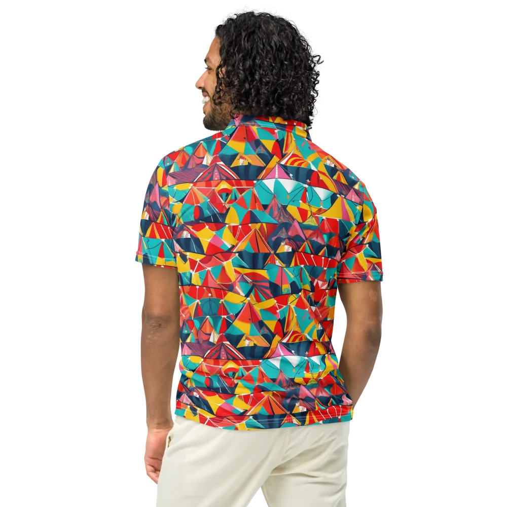 Carnival Canopies on Men's Slim Fit Polo Shirt — Back