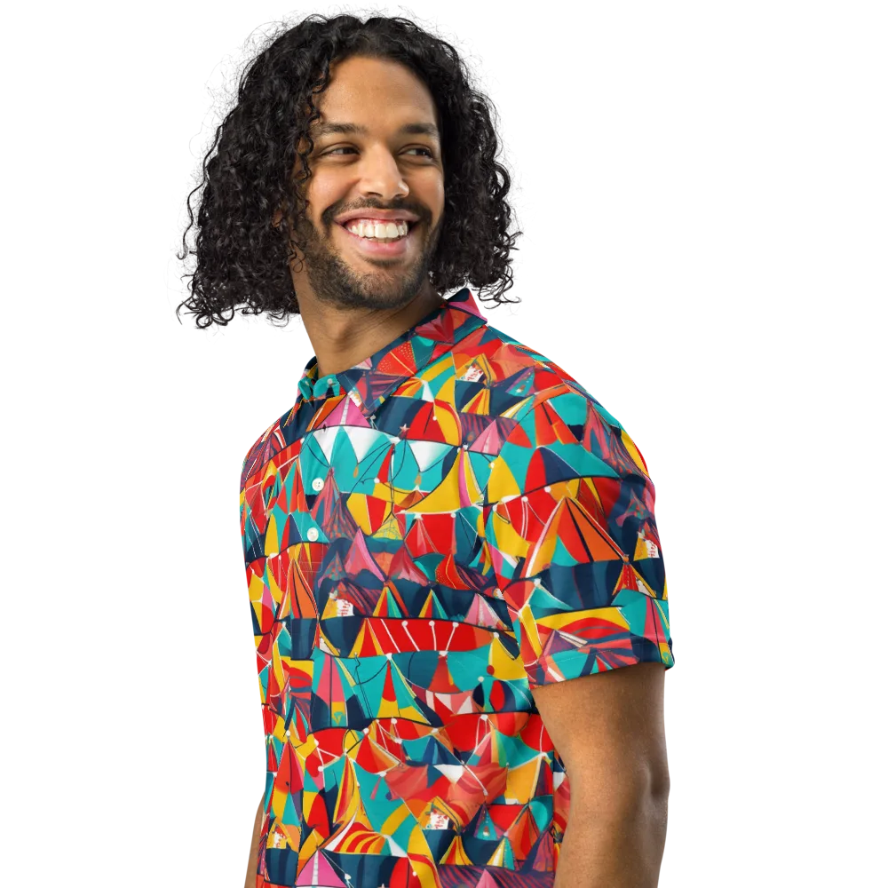 Carnival Canopies on Men's Slim Fit Polo Shirt — Left Front