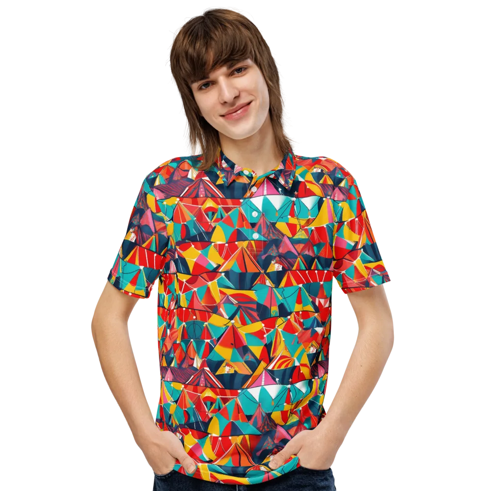 Carnival Canopies on Men's Slim Fit Polo Shirt — Front